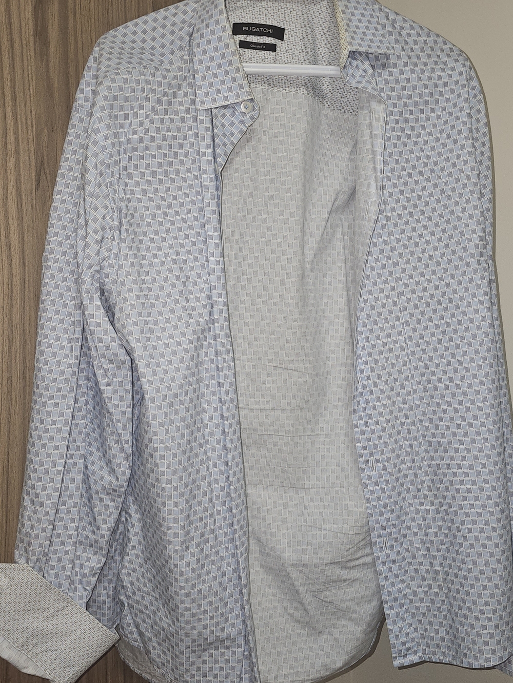 Bugatchi Light Blue Geometric Dress Shirt XL